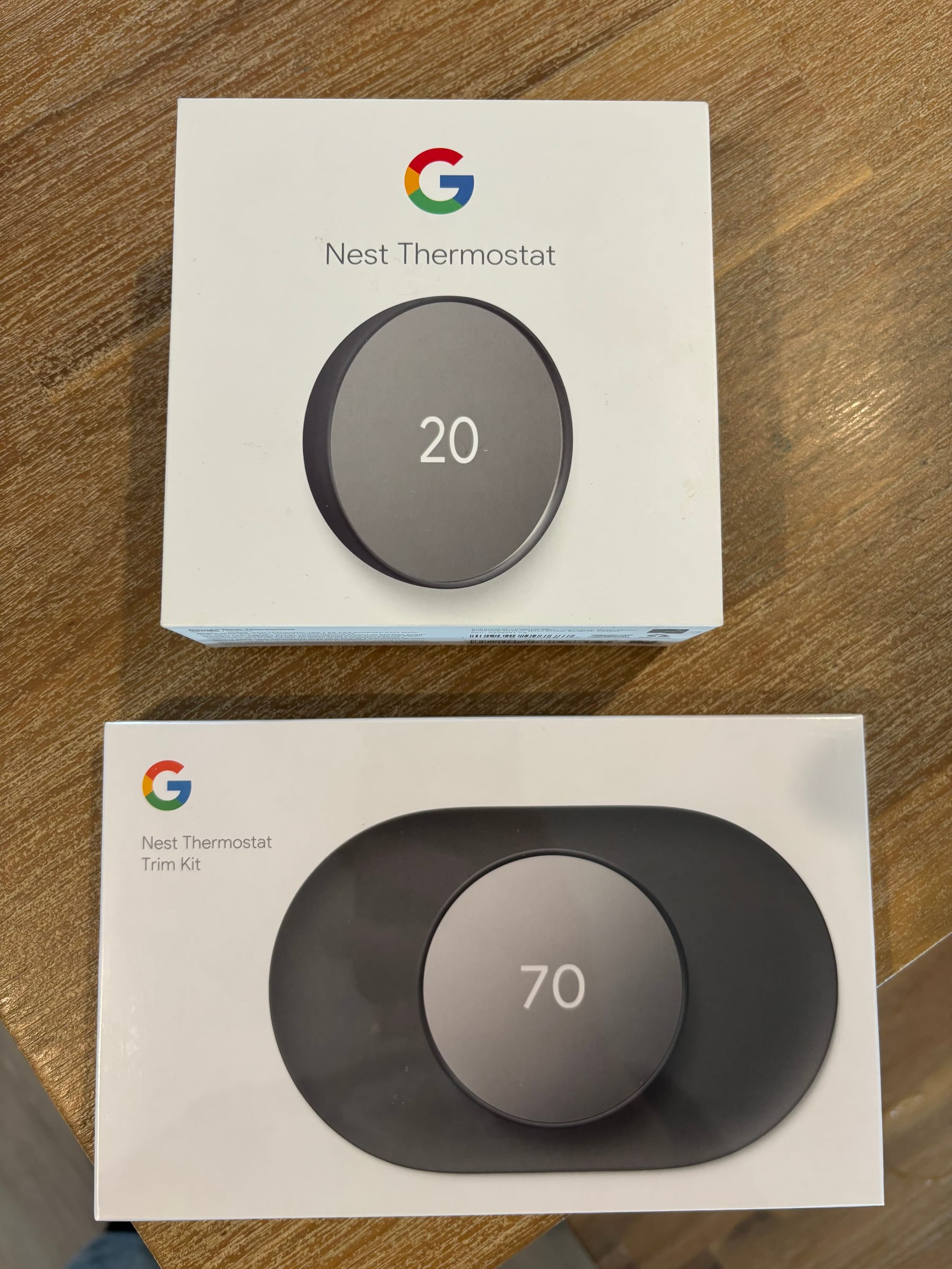 Google Nest thermostat and trim kit ready for installation by Call Paul Contracting, Edmonton